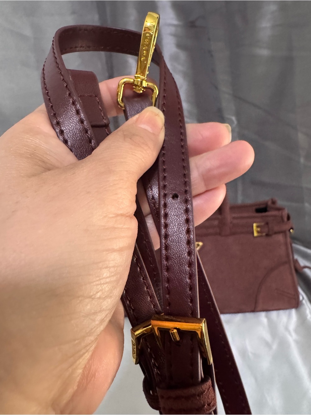 Prada Brown Suede Satchel Bag - Picture 15 of 16